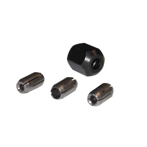 1/8 in. 5/32 in. and 1/4 in. Replacement Collets and Collet Nut Kit (4-Piece)