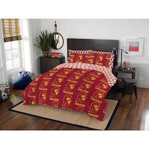 7-Pieces Multi-Color NCAA Rotary USC Polyester Queen Bed in Bag Set