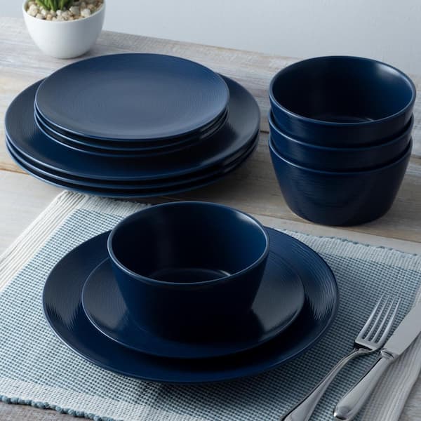 新品Noritake blue 深皿23cm 2枚 +C&S3客 Noritake Colorscapes Navy-on-Navy Swirl 10.75 in. (Blue) Porcelain