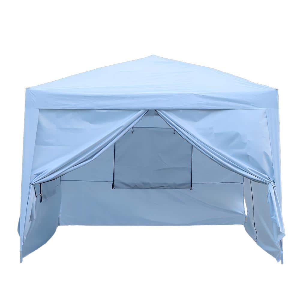 10 ft. x 10 ft. White Gazebo Pop-Up Canopy Tent with Removable Sidewall, We