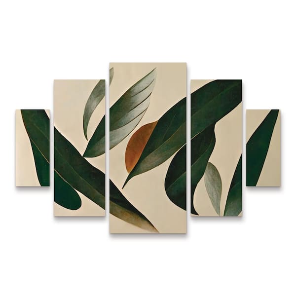 Trademark Fine Art Treechild 'Floating Leafs' Multi Panel Unframed Photography Wall Art 40 in. x 58 in
