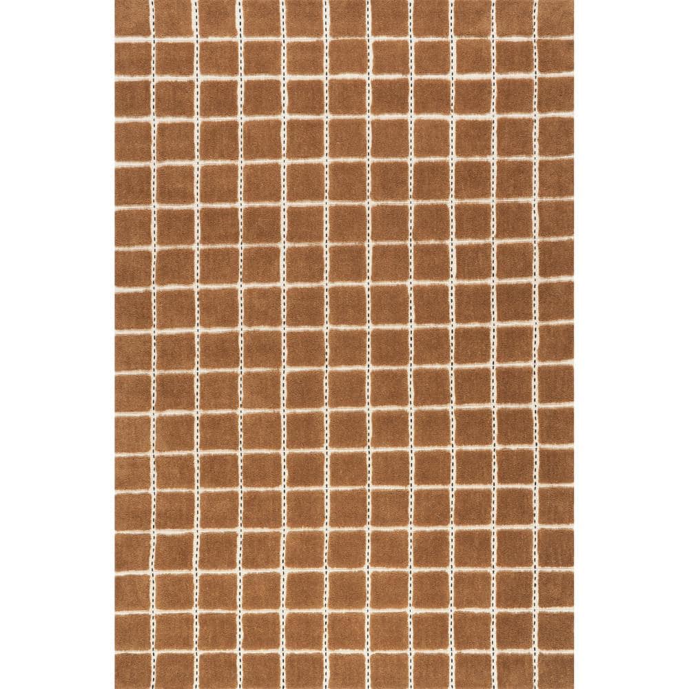 Gretchen Checked Wool Orange 4 ft. x 6 ft. Indoor/Outdoor Patio Rug price history on PriceWatchPro