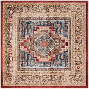 Bijar Royal/Brown 7 ft. x 7 ft. Square Border Area Rug