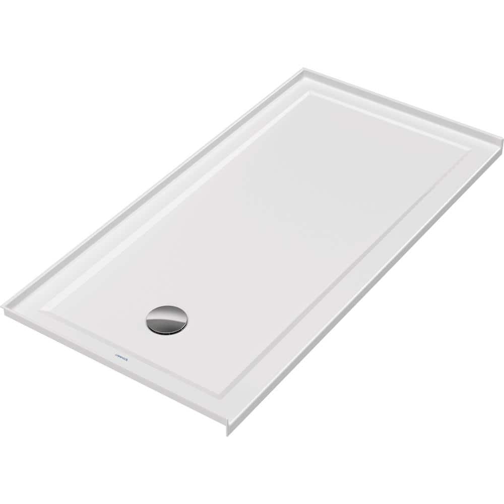 Architec 60'' x 30'' White Acrylic Single Threshold Shower Base