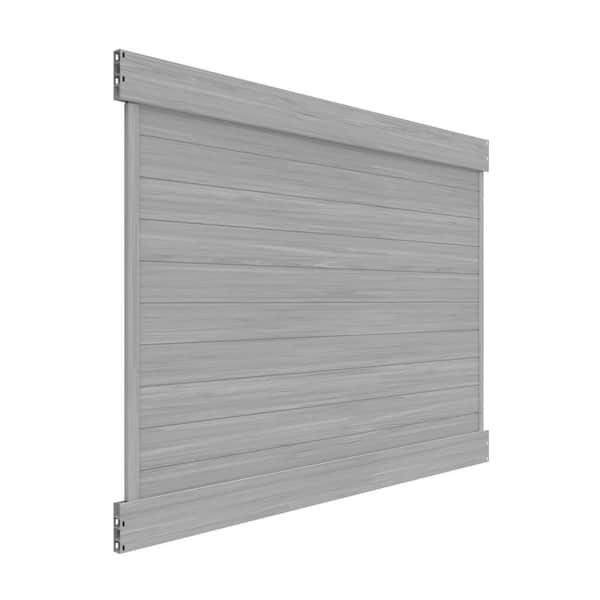 Horizontal 6 ft. H x 8 ft. W Coastal Cedar Privacy Framed Flat Vinyl Fence Panel (Unassembled)