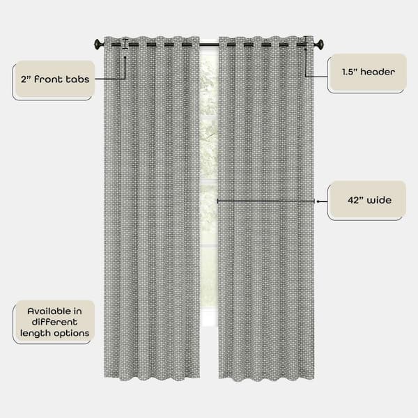 ACHIM Bedford Front Tab Window Light Filtering Curtain Panel