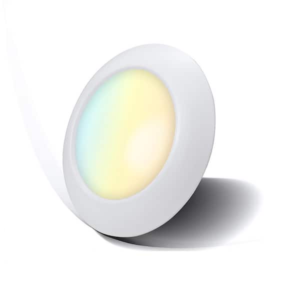 RUN BISON 6 in. 90 CRI 2700K-5000K 5CCT Selectable and Dimmable Integrated LED Recessed Ceiling Light Disk Light