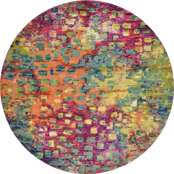 Unique Loom Jardin Ivy Multi 12' 2 x 12' 2 Round Rug