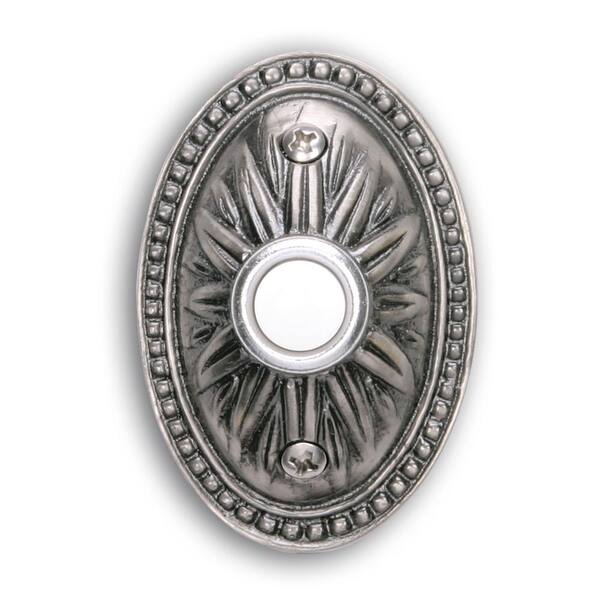 Heath Zenith Wired Lighted Door Bell Push Button, Pewter