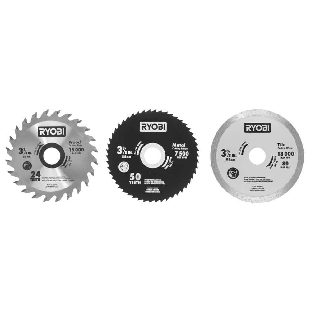 RYOBI 3-3/8 in. Plunge Saw Replacement Blade Set (3-Pack) A06MM301 - The Home