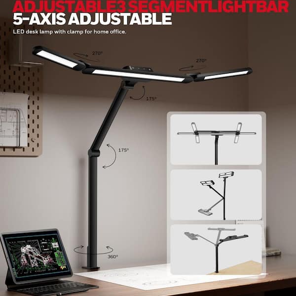 BIBIVIS 32 in. x 23.6 in. Clip On Light Black Plug-in Dimmable LED
