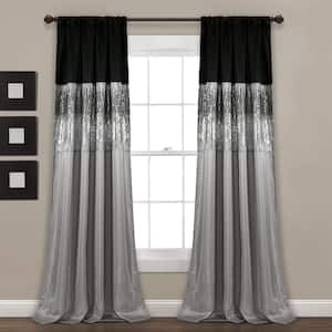 Night Sky Window Curtain Panel Black/Grey Single 42X95