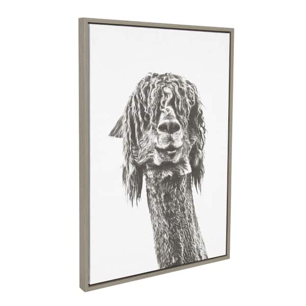 33 in. x 23 in. "Brown Alpaca" by Tai Prints Framed Canvas Wall Art