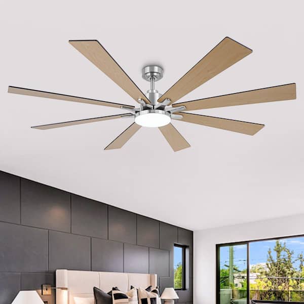 Vaczon 72 in. Indoor Integrated LED Sand Nickel DC Motor Ceiling Fan with Light and Remote Control