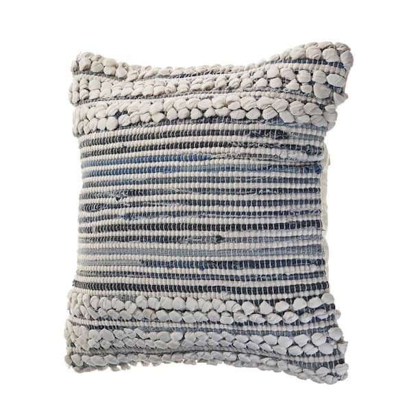 Navy And Ivory Textured Throw Pillow Navy And Ivory Textured Throw Pillow