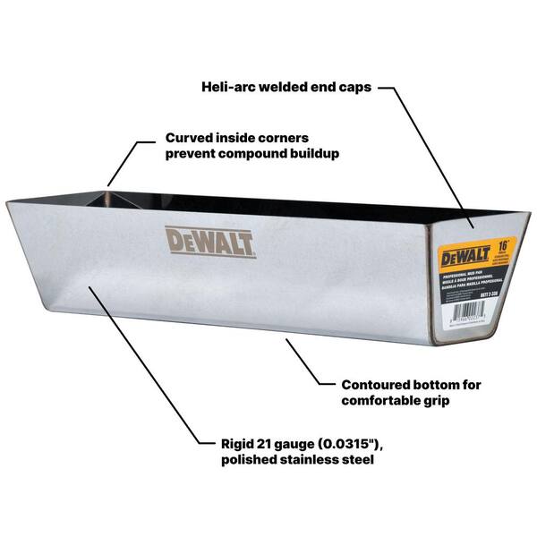 DEWALT 8/10/12 in. Stainless Steel Taping Knife Set with 14 in. Mud Pan