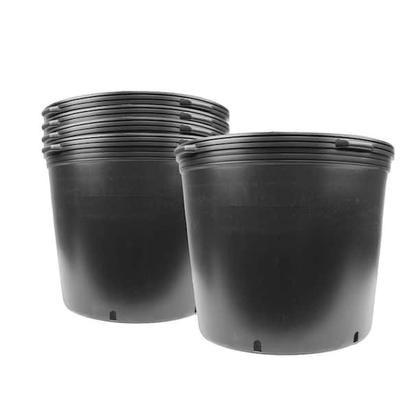 Viagrow 20 Gal. 80 qts. Black Round Plastic Nursery Garden Pots 77.22 l/3.17 cu. Ft. (3-Pack)