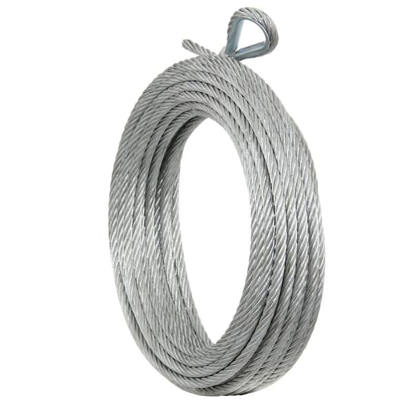 Everbilt 1/4 in. x 50 ft. Galvanized Steel Uncoated Wire Rope 803142 - The  Home Depot