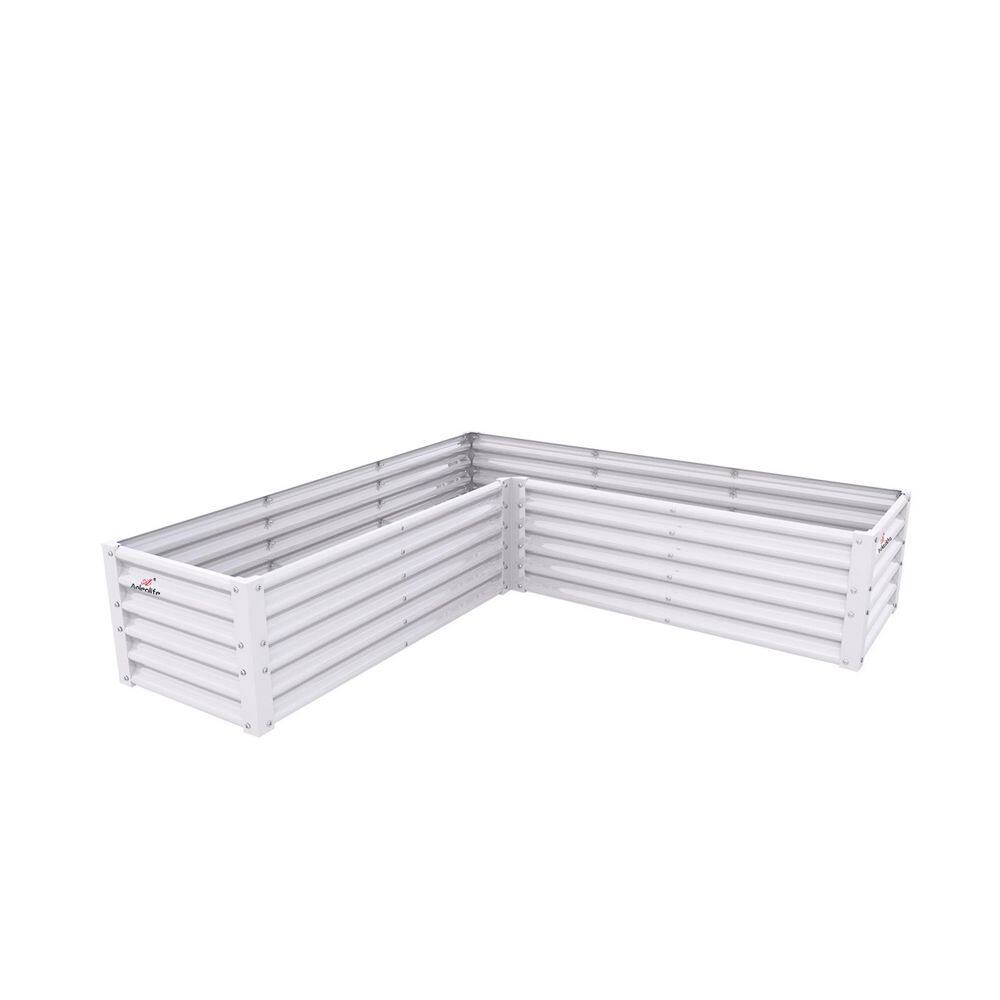 74 in. x 74 in. x 18 in. Outdoor White Anti-Rust and Easy-Setup L-Shaped Anti-Rust Galvanized Steel Raised Garden Beds price history on PriceWatchPro