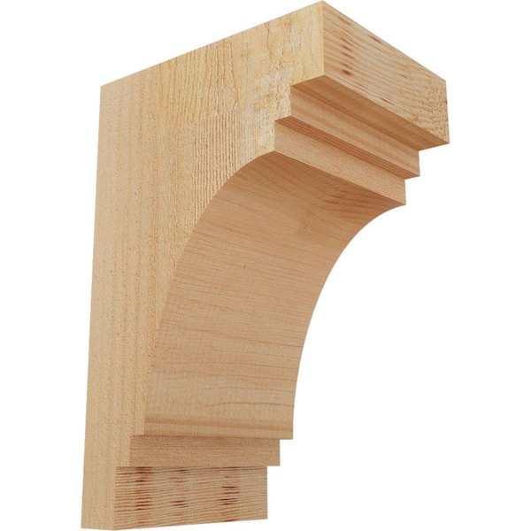 Ekena Millwork 6 in. x 8 in. x 12 in. Douglas Fir Pescadero Rough Sawn Corbel