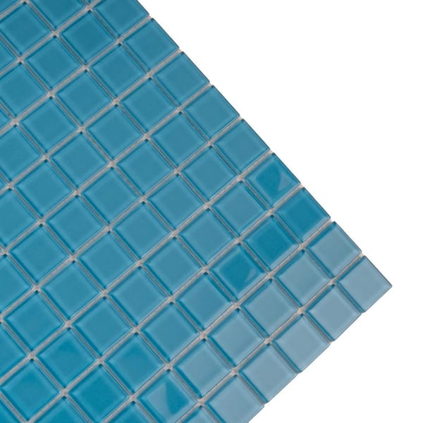 Apollo Tile Sky Blue 11.8 in. x 11.8 in. 1 in. x 1 in. Polished 