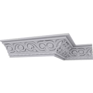 SAMPLE - 3-1/4 in. x 12 in. x 2-3/4 in. Polyurethane Floral Crown Moulding