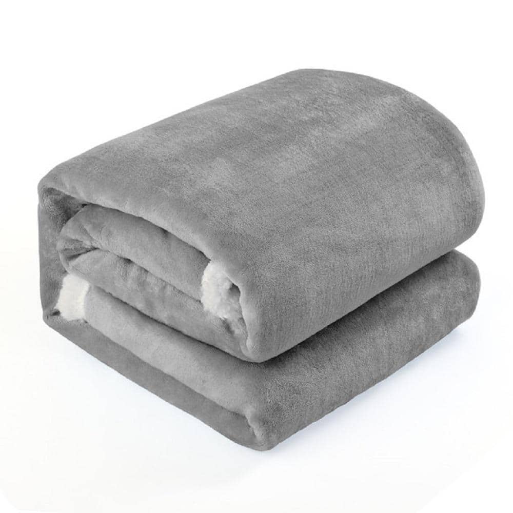 Oumilen Gray Print Flannel Fleece Luxury Lightweight Throw Blanket, 50 x 60