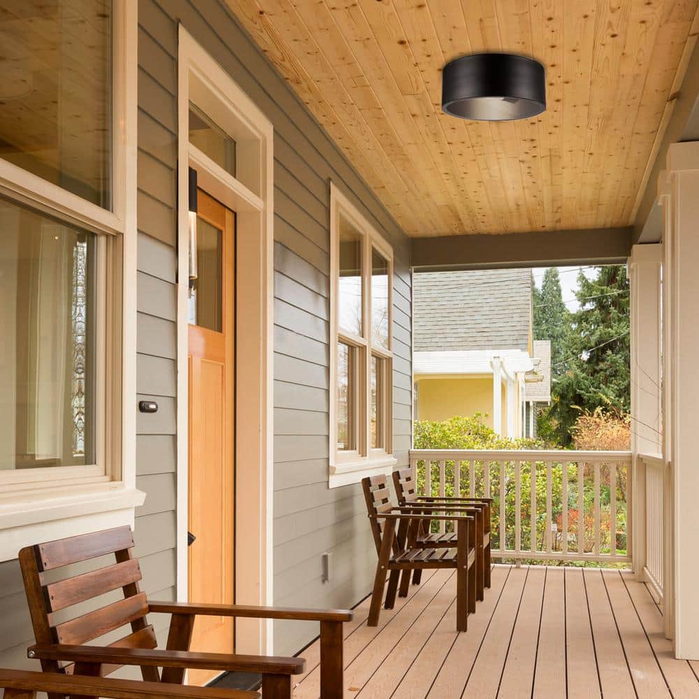Teagan 13'' Dark Bronze Modern Indoor/Outdoor Flush Mount Ceiling Light