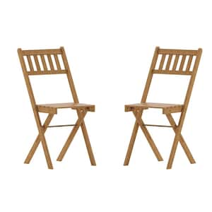 Natural Folding Chairs Set of 2