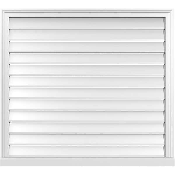Ekena Millwork 42" x 38" Vertical Surface Mount PVC Gable Vent: Functional with Brickmould Sill Frame