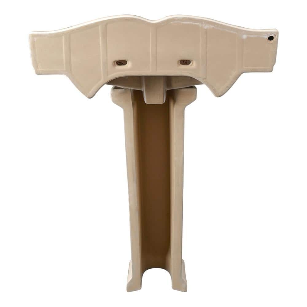 Dynasty 35.5" White Ceramic Pedestal Bathroom Sink with Overflow