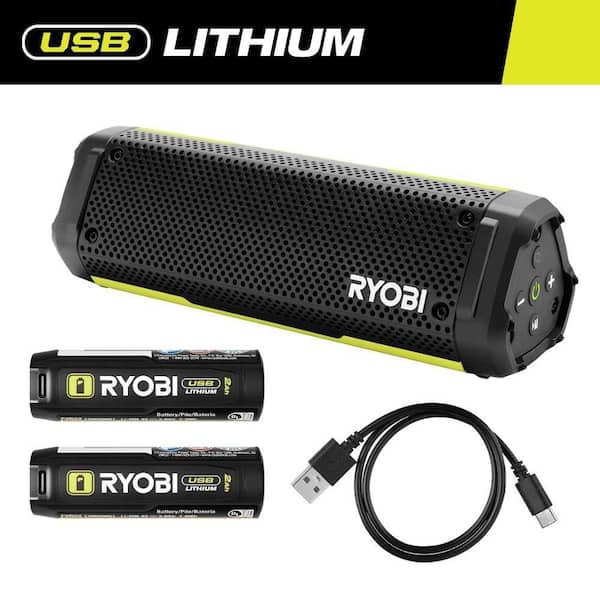USB Lithium Cordless Bluetooth Charging Speaker Kit with 2.0 Ah Battery, Charging Cable, and (2) FREE 2 Ah Batteries