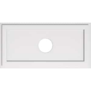 32 in. W x 16 in. H x 5 in. ID x 1 in. P Rectangle Architectural Grade PVC Contemporary Ceiling Medallion