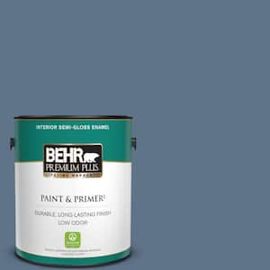 1 gal. #580F-6 Lost Atlantis Semi-Gloss Enamel Low Odor Interior Paint & Primer