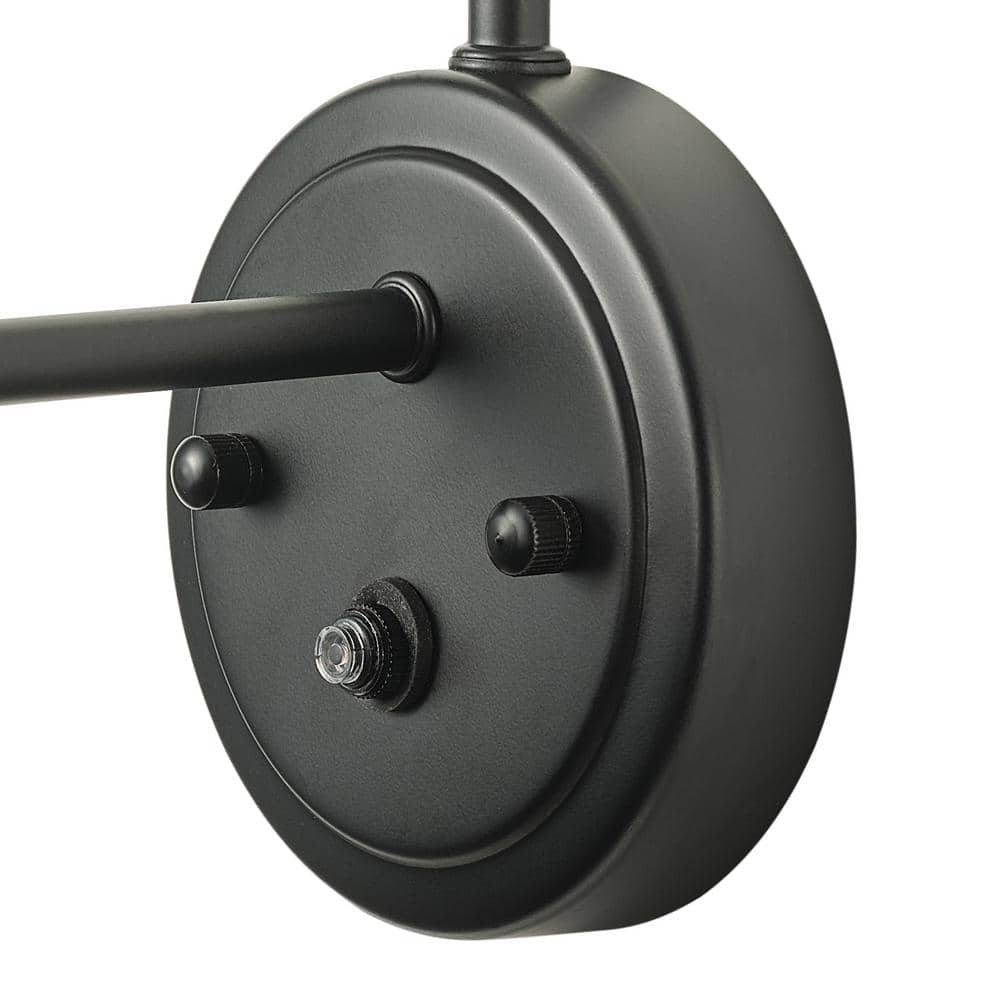 Black Iron Gooseneck Barn Wall Sconce with Wood Accent