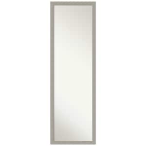 Woodgrain Stripe Grey 16 in. x 50 in. Non-Beveled Casual Rectangle Wood Framed Full Length On the Door Mirror in Gray