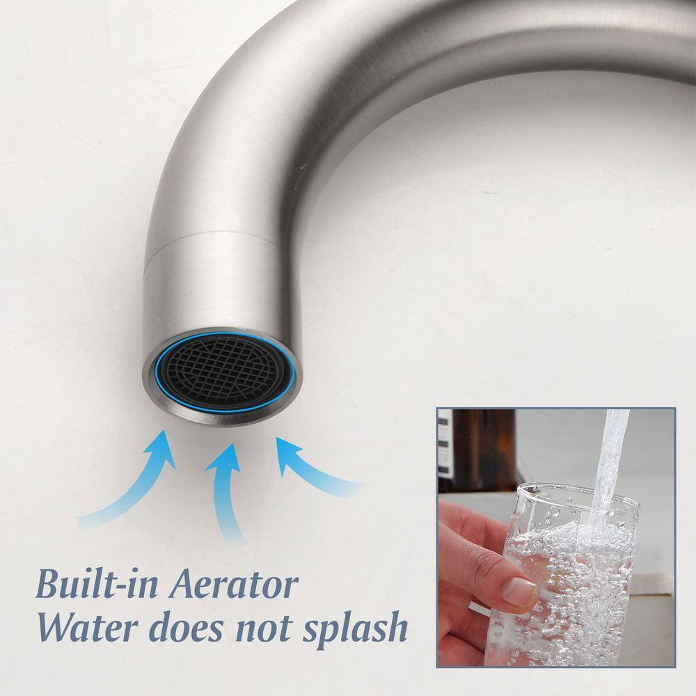 Brushed Nickel 8-Inch Widespread Double Handle Bathroom Faucet
