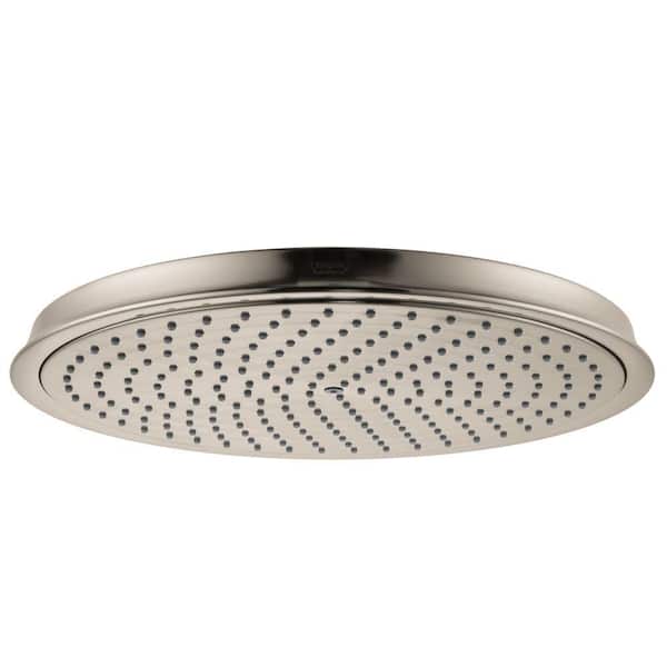 Hansgrohe 1-Spray 13 in. Single Wall Mount Fixed Rain Shower Head in Brushed Nickel
