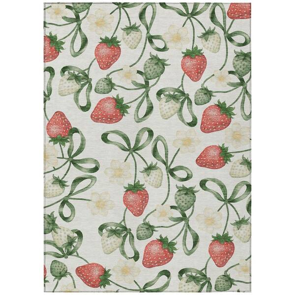 Chantille Machine Washable Indoor/Outdoor Abstract ACN2864 Ivory 8 ft. x 10 ft. Area Rug