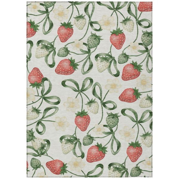 Chantille Machine Washable Indoor/Outdoor Abstract ACN2864 Ivory 9 ft. x 12 ft. Area Rug