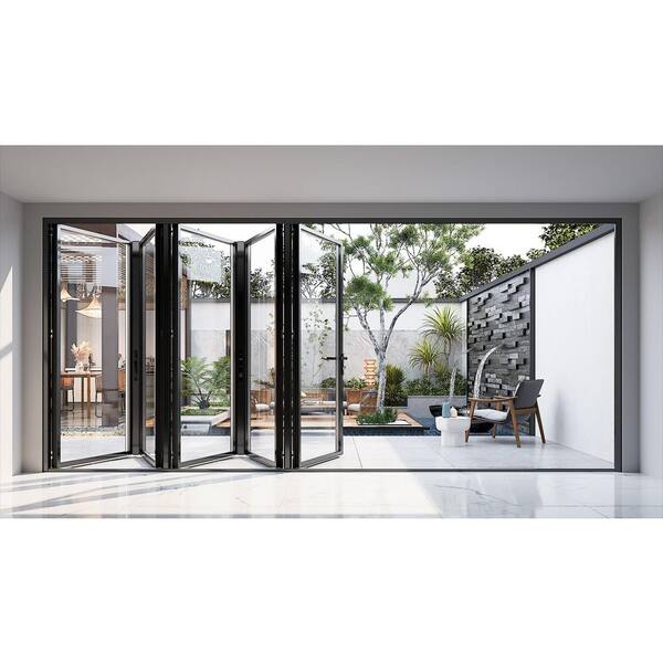 TEZA DOORS Teza 95 Series 216 in. x 80 in. Matte Black Left to