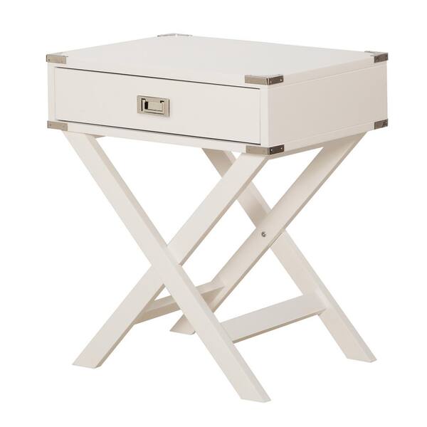 OSP Home Furnishings Wellington White Side Table