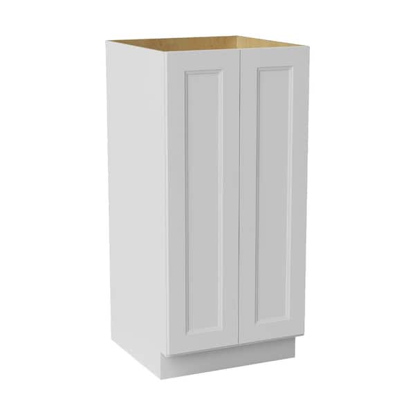 24 in. W x 24 in. D x 51 in. H Ready to Assemble Double Shaker Pantry Kitchen Cabinet in Newport White