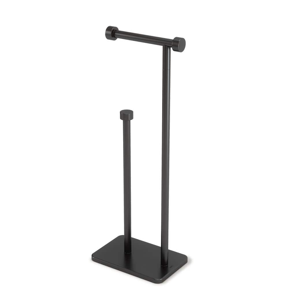 Free Standing Toilet Paper Holder Stand, Black Toilet Paper Holder Sta –  KUSMIL