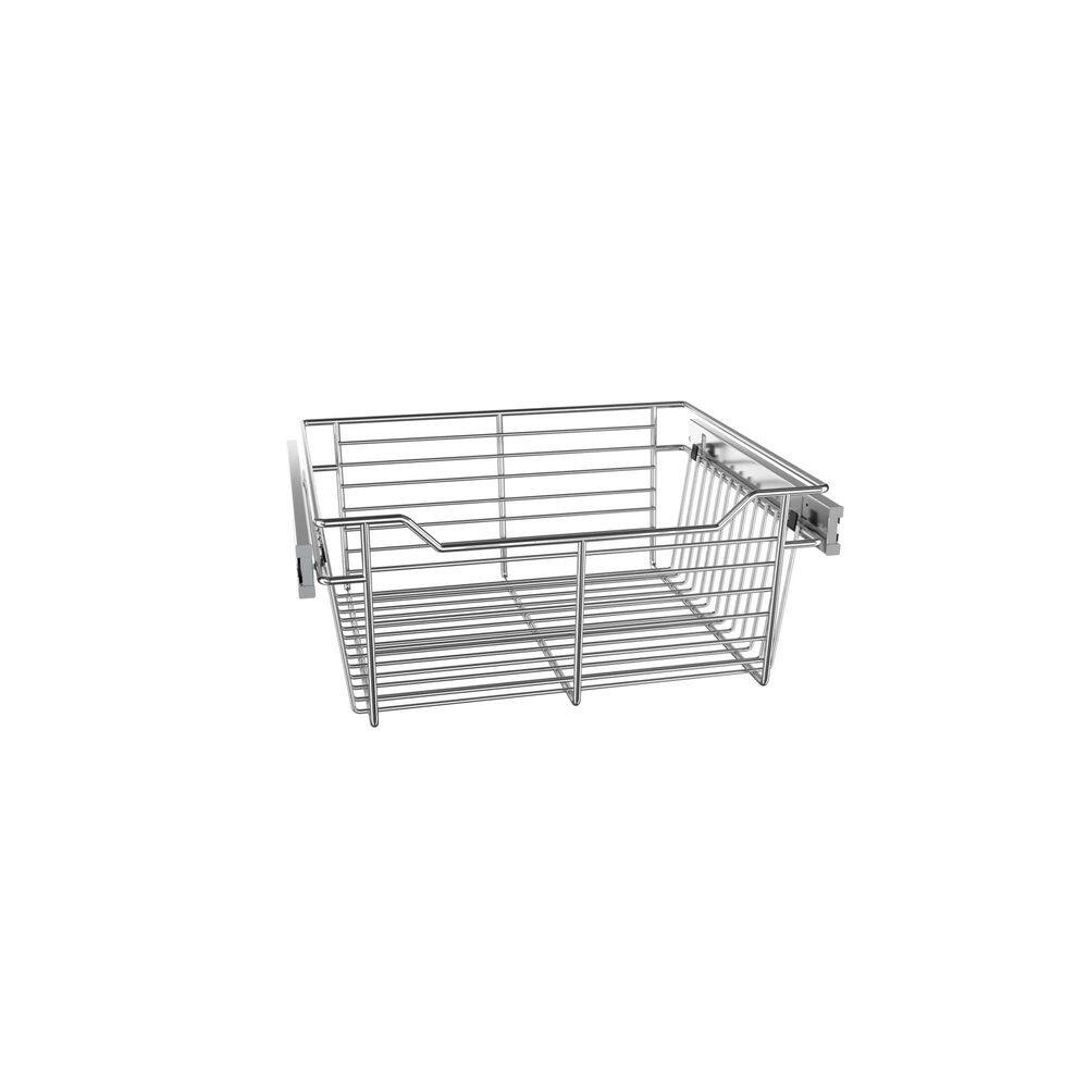 Classic 7.28 in. H x 16.5 in. W Chrome Aluminum Full-Extension Wire Sliding Basket for Cabinets price history on PriceWatchPro