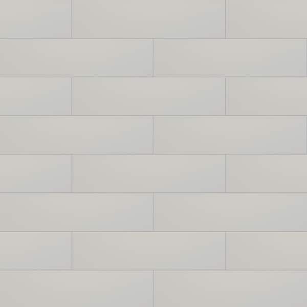 Unbranded Streamline Dorian Light Gray 4 in. x 16 in. Glossy Ceramic Wall Tile (10.39 Sq. Ft./Case)