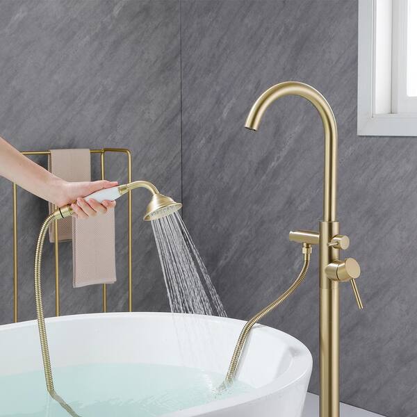 Clawfoot Tub Small Spout Faucet w/ Hand-held shower