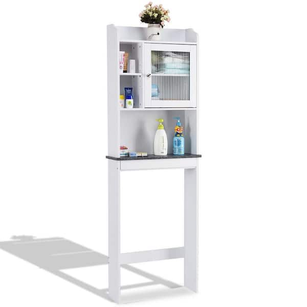 25 in. W x 77 in. H x 7.9 in. D Matte White Bathroom Over-The-Toilet Storage  Cabinet Organizer with Doors and Shelves GM-H-987 - The Home Depot