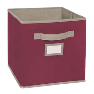 11 in. D x 11 in. H x 11 in. W Purple Fabric Cube Storage Bin