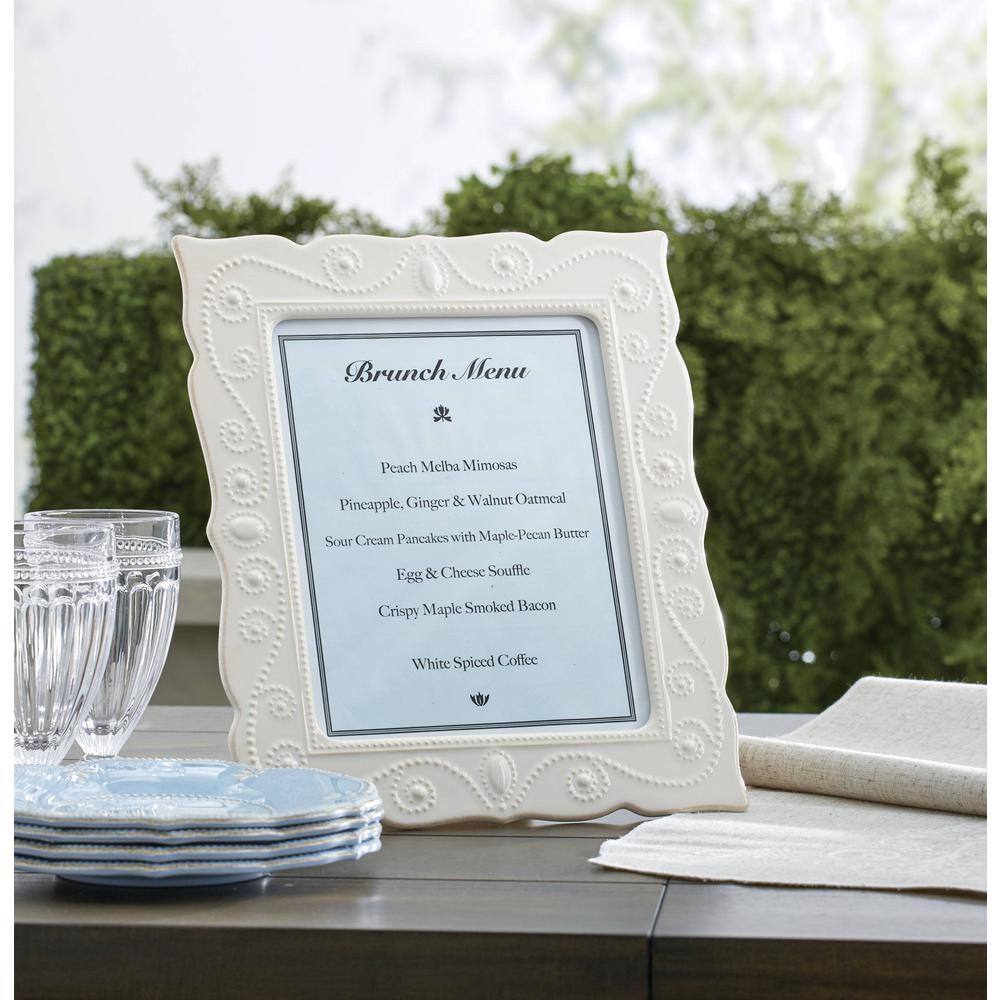 Classic White Ceramic Beaded 8" x 10" Picture Frame